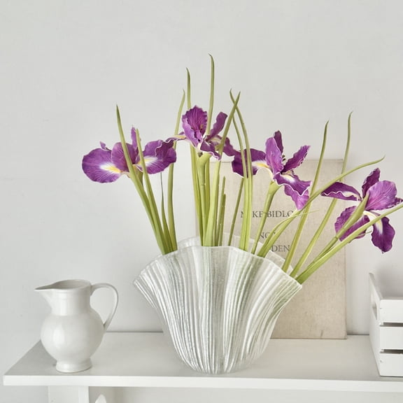 mdesiwst 26" Artificial Iris Flower, Real Touch Fake Flower Bouquet with Long Stem for Flower Arrangement, Wedding Centerpiece, Bridal Bouquet, Home Kitchen Party Decor