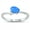 Blue, variant on Sideways Oval Blue Simulated Opal Cubic Zirconia Ring Sterling Silver Size 5