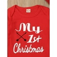 thumbnail image 6 of Hirigin My 1st Christmas Outfit Newborn Baby Boy Girl Xmas Clothes 3 6 9 12 18 Month Long Sleeve Letter Print Romper + Long Pants + Hat Set, 6 of 7