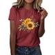 thumbnail image 1 of Gibobby Camisetas Mujer Manga Corta Camiseta holgada con estampado cuello redondo y manga corta algodón versión clásica para mujer(Vino,G), 1 of 4