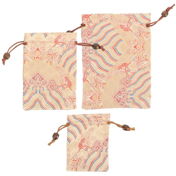 VERDANVERSE 3Ud Bolsas De Almacenamiento Para Joyería Doradas Con De Cordón Ideal Para Eventos