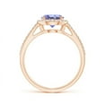 thumbnail image 2 of ANGARA Natural 1.45 ct Tanzanite Split Shank Ring with Diamond Halo in 14K Rose Gold for Women (Size-7mm) | December Birthstone, Anniversary, Jewelry Gift for Women | Natural Tanzanite Ring, 2 of 9