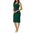 thumbnail image 4 of DARING DIVA Pencil Sleeveless Square Neck Bodycon Dress L Green, 4 of 6