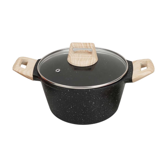 Large Soup Pot 8 Quart With Nonstick Granite Coating Aluminum Core For All Stovetops Including Induction