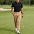 thumbnail image 2 of Uwinwear Men's Golf Pants Stretch Work Dress Comfy Pants Lightweight Quick Dry Long Pants Casual Trousers with Pockets,Khaki,S, 2 of 5