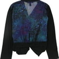 thumbnail image 2 of I.N.C Womens Draped Cardigan Sweater, Black, Petite, PL, 2 of 2