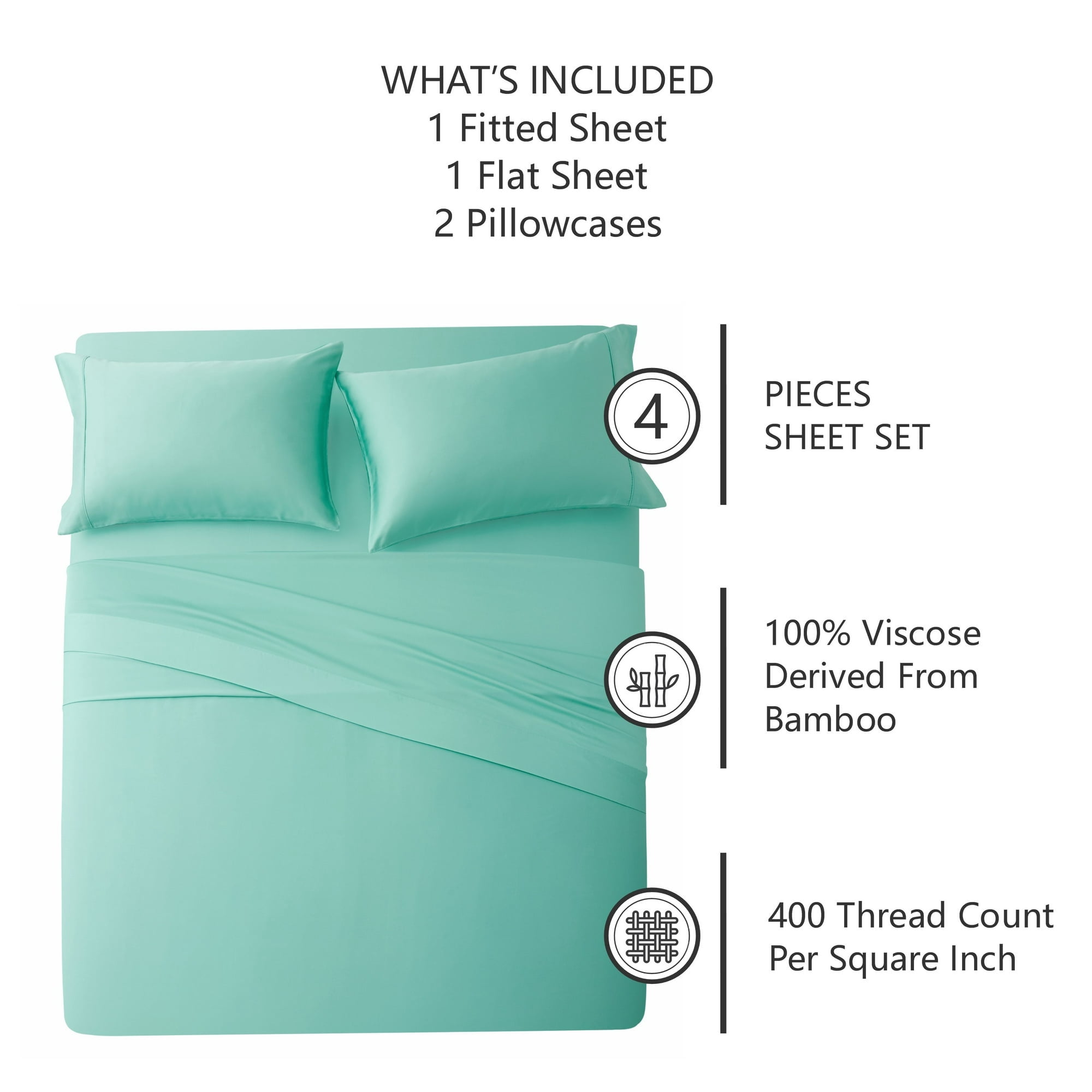 American Home Collection Bamboo Viscose Sheet Set - Silky Soft, Cooling for Hot Sleepers - 18 Inches Deep Pocket - Premium Sateen Finish - California King, Sage Green