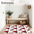 thumbnail image 3 of ODIKA 2'x3' Machine Washable Non-Slip Area Rug, Nordic Snowflake Medley with Festive Fir Motif and Winter Holly Accents High Traffic Rug, Red, 611420, 3 of 7