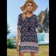 thumbnail image 5 of Vestido Informal de Verano para Mujer, Estilo Bohemio, con Borlas y Cuello Anudado, Larga 3/4, Estampado Floral Corto Tíbet S, 5 of 8