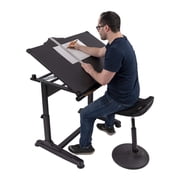 Height Adjustable Drawing and Drafting Table - Black
