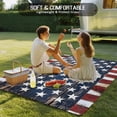 thumbnail image 4 of 4th of July Star Outdoor Rug 6x9 Ft - Reversible Patio Rug Outdoor Camping Rugs, Retro Blue Star Red Striped Independence Day Indoor Outdoor Area Rugs, Non-Slip Outdoor Carpet Runner for Deck/Porch, 4 of 8