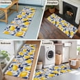thumbnail image 5 of Yellow Lemon Runner Rug 2x6 FT,Non Slip Hallway Rugs,Blue Leaf Vintage Botanical Summer Spring Washable Soft Floor Carpet Throw Runner Carpet Long Rugs for Entryway Kitchen Bedside Sliding Door, 5 of 8