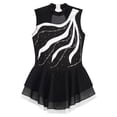 thumbnail image 5 of inlzdz Girls Sleeveless Mesh Splice Figure Ice Skating Dress Sparkle Ballet Dnace Lyrical Dress White 12, 5 of 6