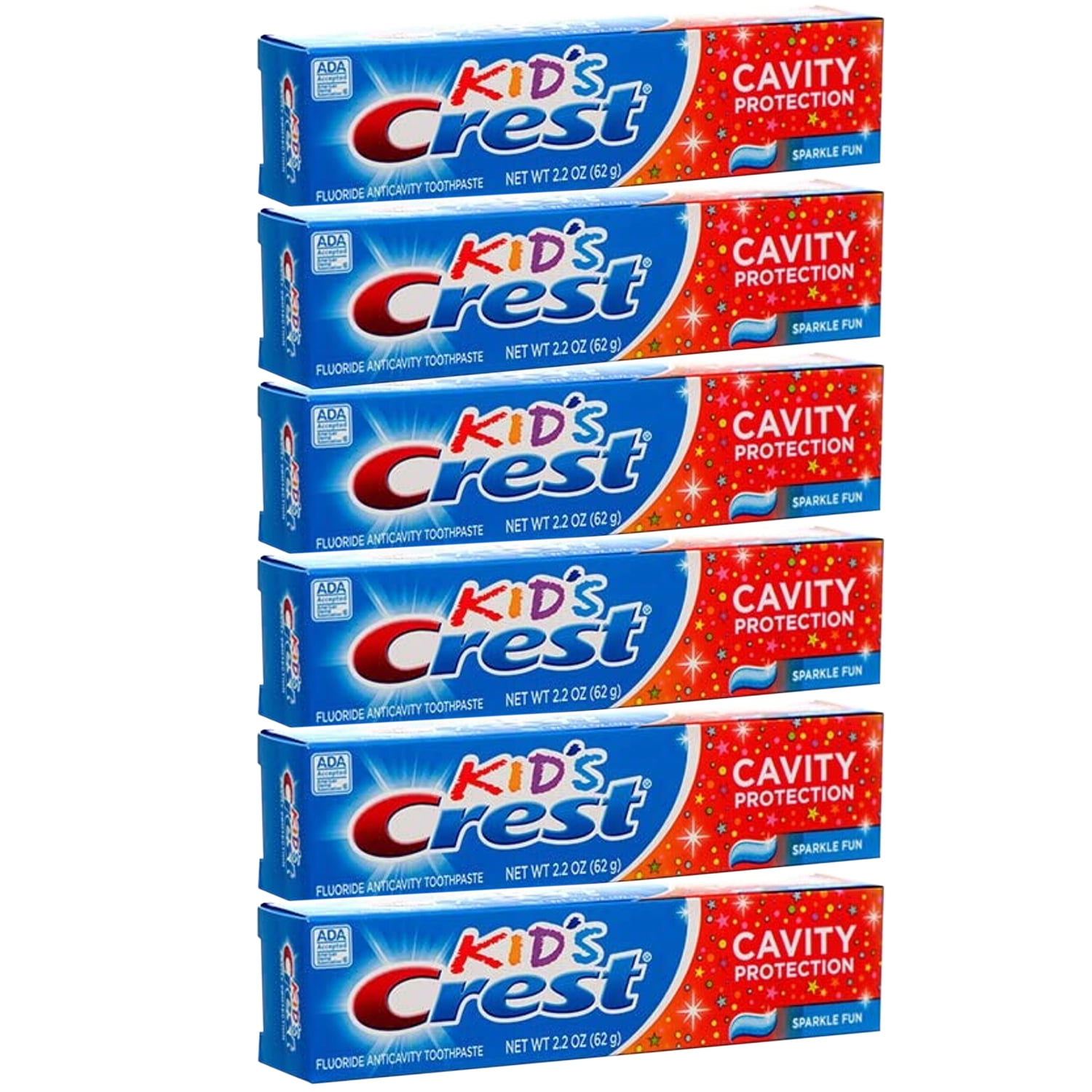Pack of (6) Crest Kids Cavity Protection Toothpaste, Sparkle Fun, 2.2