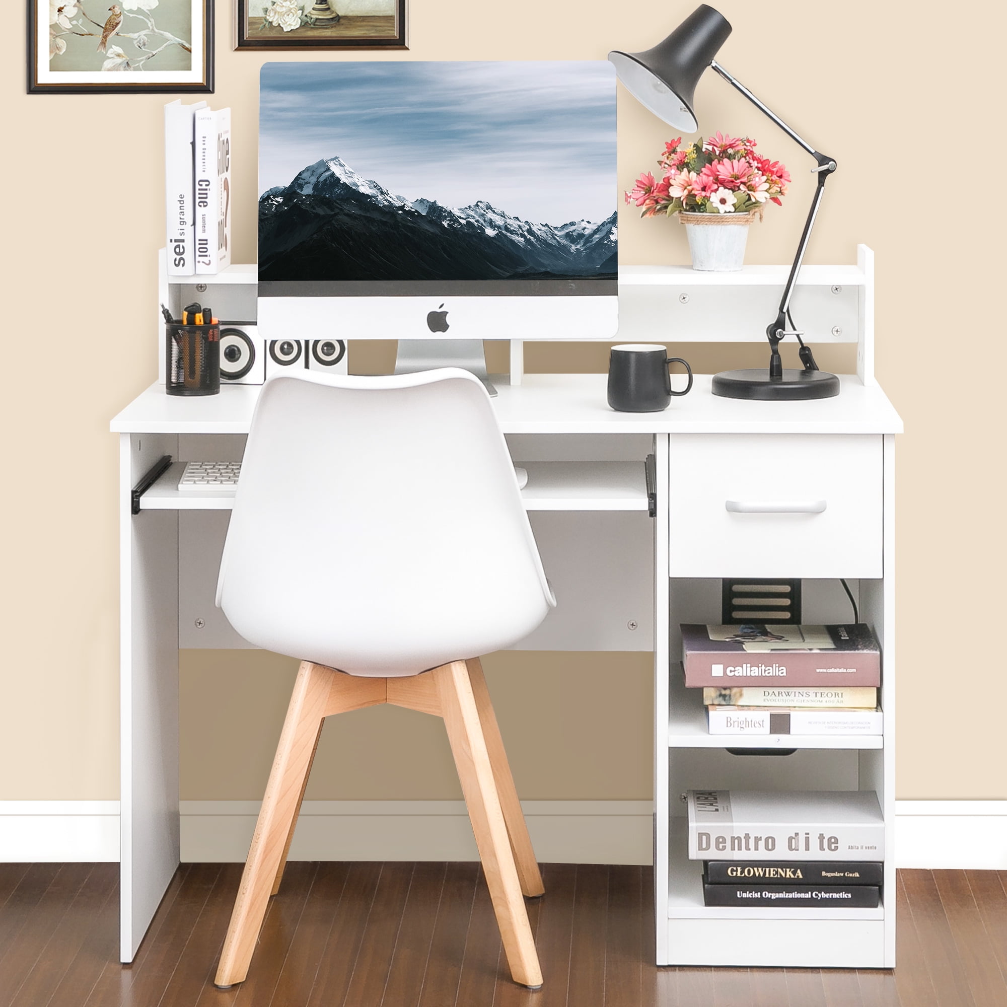 Merax Computer Desk Office Home Furniture Writing Desk With Hutch