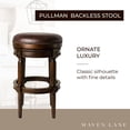 thumbnail image 3 of Open Box Maven Lane Pullman Backless Swivel Bar Stool Dark Walnut (4 Pack), 3 of 6