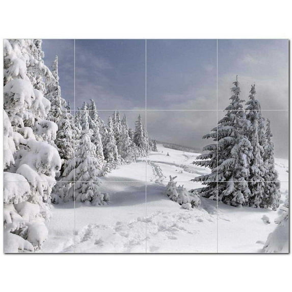 Winter Snow Ceramic Tile Mural Kitchen Backsplash Bathroom Shower 401975-XL43