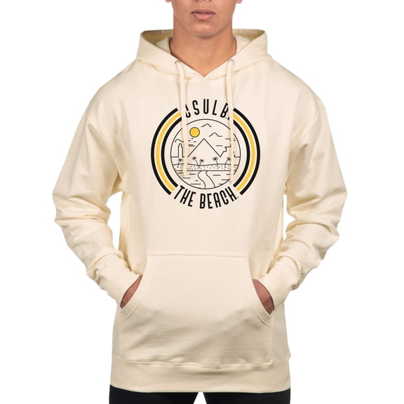 Men's Uscape Apparel Cream Cal State Long Beach The Beach Standard Pullover Hoodie