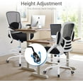 thumbnail image 3 of HYLONE 400lbs Heavy Duty Drafting Chair 5" Thickened Seat Office Chair with Flip-Up Armrests Tall Ergonomic Computer Chair with Lumbar Support and Adjustable Footrest Ring Standing Desk Chair (Black), 3 of 8