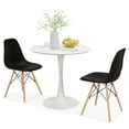 thumbnail image 1 of Gymax Ensemble de Salle à Manger 3 PCS Table à Manger Ronde Moderne 2 Chaises pour Cuisine de Petit Espace, 1 of 8