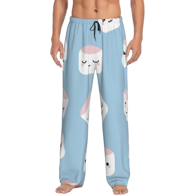 Balery Cartoon Sushi Pantalones de pijama para hombre, pijama ultraligero, pantalón de descanso-X-Large