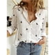 thumbnail image 5 of Camisas elegantes de lino y algodón para mujer, Blusas informales con solapa y botones, Blusas holgadas de manga larga para primavera y verano, 5 of 5