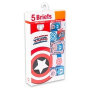 Captain America Boys Cotton Briefs Character Underwear, 5-Pack, Size 4-8
