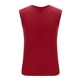 thumbnail image 4 of LADIGASU Men's Solid Color Elasticity Casual Fitness Sport Permeability V Neck Tank Tops, 4 of 9