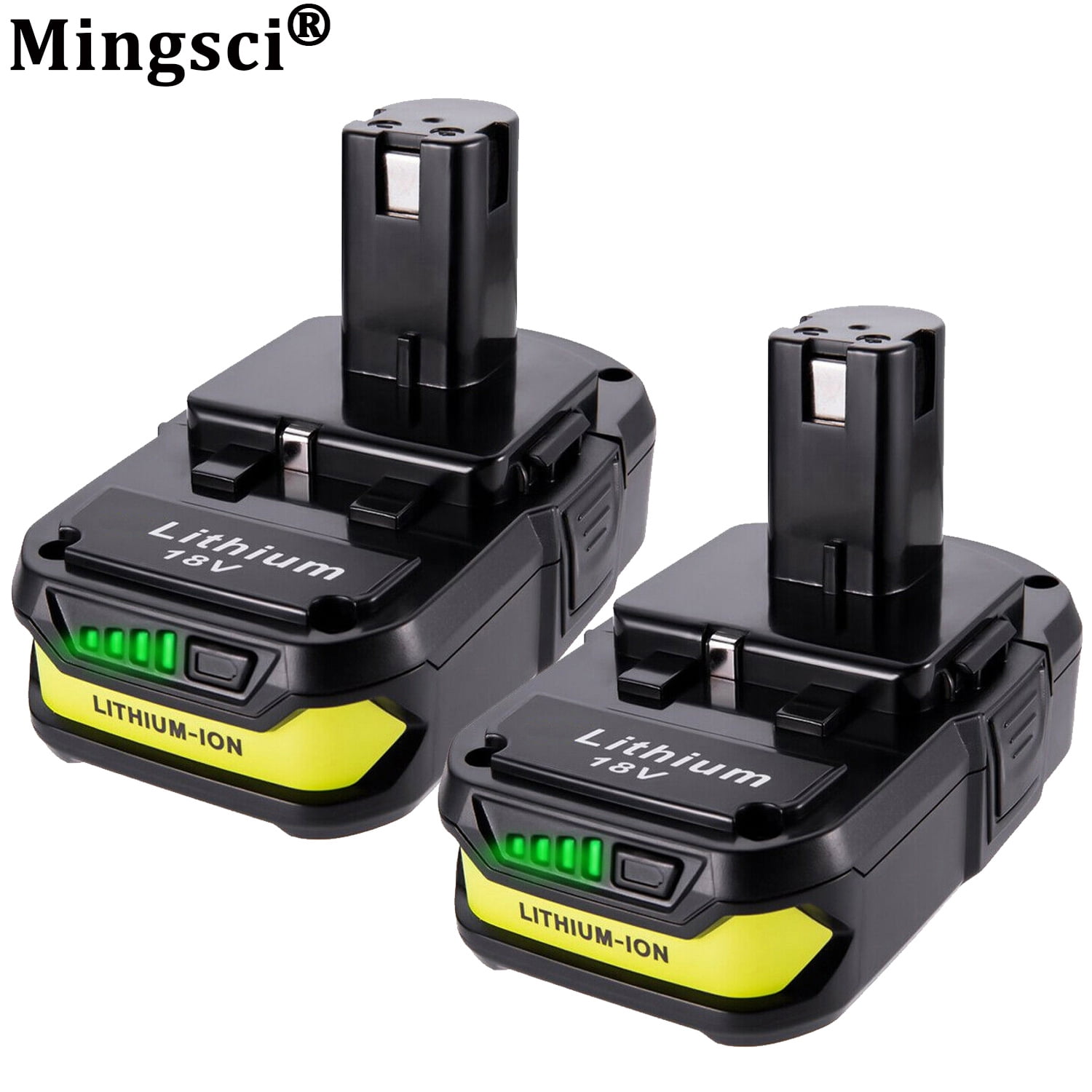 Mingsci 2 Pack For Ryobi P102 18V One+ Compact Lithium Battery
