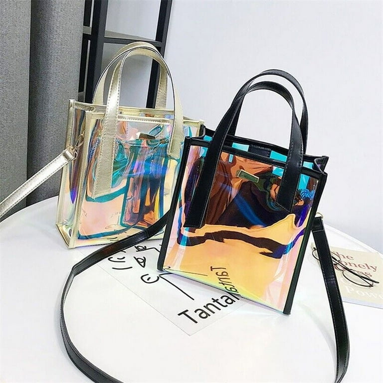 Women Hologram Transparent Shoulder Bag Clear Laser Handbag Holographic Purse