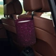 thumbnail image 5 of Wukai Dark Purple Glitter Print Car Trash Can - Easy to Clean Hanging Garbage Bin - Removable Liner - Leak-Car Garbage Can - Waterproof Trash Can for Car and SUV, 5 of 7