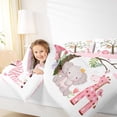 thumbnail image 3 of Feelyou Kawaii Zoon Animal Bedding Comforter Set, Pink Lion Giraffe Elephant Twin Comforter Sets, Teen Kid Boy Girl Reversible Bedding Set, Breathable Home Decor, 2pcs, 3 of 8