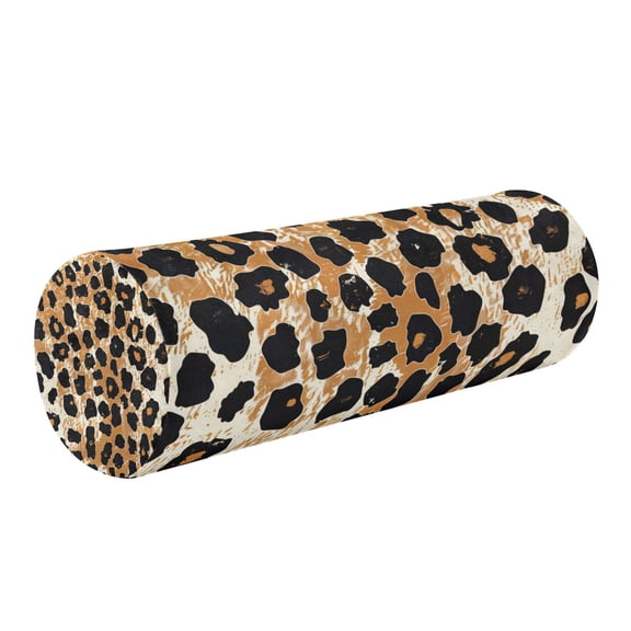 Neck pillow Round Cervical Pillow Cylindrical Pillow Lumbar Pillow Sofa Headrest Pillow Support For the Back, Neck and Head Leopard Print