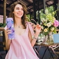 thumbnail image 3 of Butterfly Tumbler With Lid and Straw 20 oz Insulated Purple Butterfly Tumbler Stainless Steel Butterfly Skinny Tumbler Water Bottle Travel Mug Wine Cups Gifts for Women, 3 of 6
