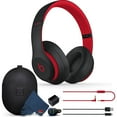 thumbnail image 1 of Beats Studio3 Wireless Over-Ear Noise Cancelling Bluetooth Headphones (Black/Red) with Extra USB Charging Adapters and 6Ave Cleaning Cloth, 1 of 9