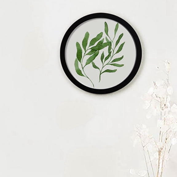 3 x Round Wooden Picture Frames-Black