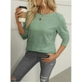 thumbnail image 6 of Women Long Sleeve Crew Neck Slim Fit Stretchy Layer T Shirts Tops, 6 of 6