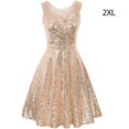 thumbnail image 3 of Women Pleated High Waist V Neck Wrapped Sleeveless Solid Color Summer Dress, 3 of 5