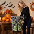 thumbnail image 7 of Gothic Green Spider Web Bat Halloween ChairCover, Washable Decorative Chair Cover for Family Kitchen Halloween Table Party Ornament, 7 of 7