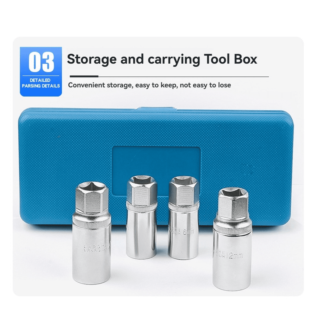 4pcs Stud Extractor Set Broken Removal Socket Metric Remover Tool Drive Nut Puller