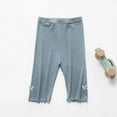 thumbnail image 2 of AJTQTH Pants for Girls Summer Cotton Comfy Trousers Comfort-Waisted Knee Length Soft Sweat Pants with Cute Butterfly Embroidery Light Blue 4 Years, 2 of 3