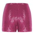 thumbnail image 5 of OKBOP Running Shorts for Women Pink Wide-Leg High Waist Casual Sequin Relaxed Fit Shorts, 5 of 7