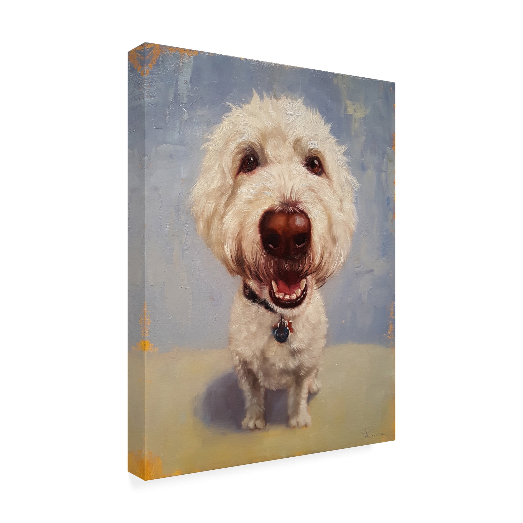 Trademark Fine Art 'Molly White Dog' Canvas Art by Lucia Hefferna