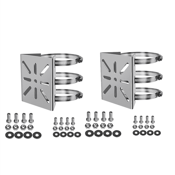 2Pcs Universal Wall Mounting Bracket with 6 , Stainless Steel Vertical Pole Mount Adapter for CCTV Security Camera