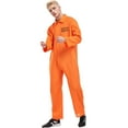 thumbnail image 1 of Tenue de Prisonnier Homme Orange Mardi Assortie pour Couple Tenue de Spectacle de Scène Ensemble de Fête, 1 of 5