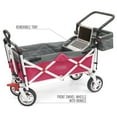 thumbnail image 3 of CREATIVE OUTDOOR Push-Pull Collapsible Folding Wagon Stroller Cart w/ Removable Cooler, Canopy & adjustable Handle, Pink, 3 of 8