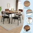 thumbnail image 4 of Kojooin 5-Piece Dining Table Set for 4, Kitchen Table with Storage Rack, Upholstered Chairs and Metal Frame for Small Spaces, 4 of 7