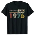 thumbnail image 1 of Camisetas vintage de casete de edición limitada de 1976, regalo de cumpleaños, camisetas de cuello redondo, camisetas de moda, ropa informal., 1 of 6