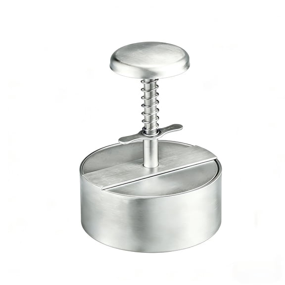 304 Stainless Steel Burger Press – 4.5 Inch Non-Stick Heavy-Duty Adjustable Meat Press, Stuffed Patty Maker for Meat, Vegetables & BBQ Use, Dishwasher Safe