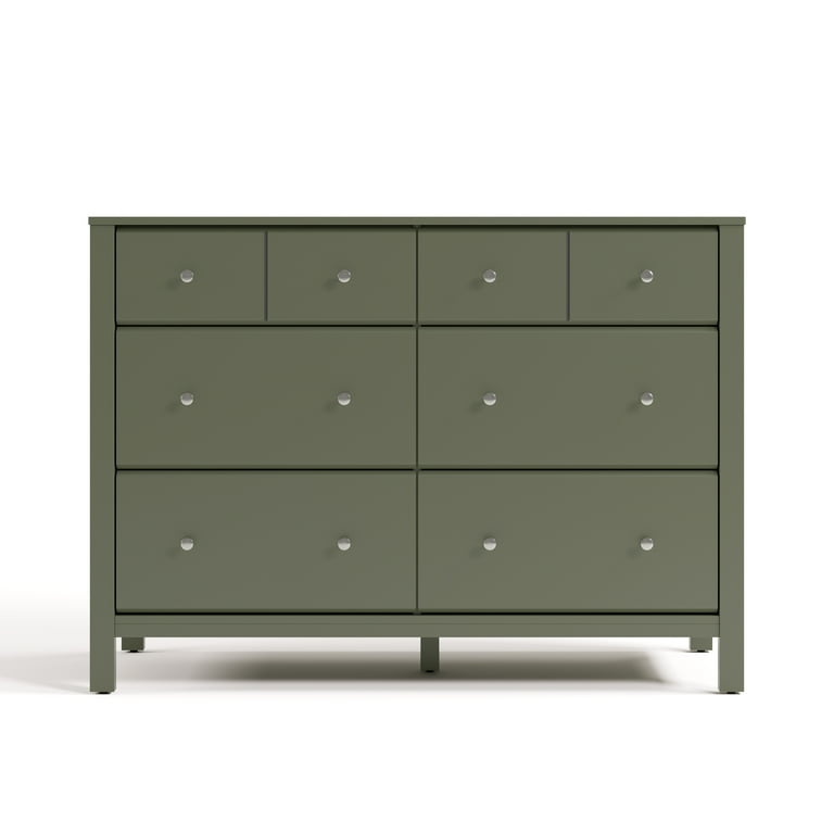 green dresser crate and barrel Babyletto Bondi 6-Drawer Assembled Dresser Forest Green main image 0